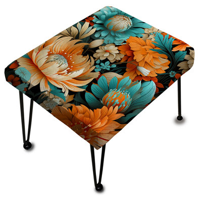 Turquoise Poupart Funky Floral Serenade - Repose-pieds rectangulaire floral