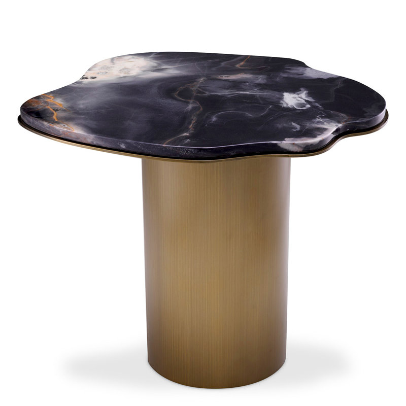 Side Table Shapiro Black Marble - Top, Black