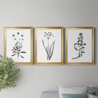 " Inky Botanical I " 3 - Pieces