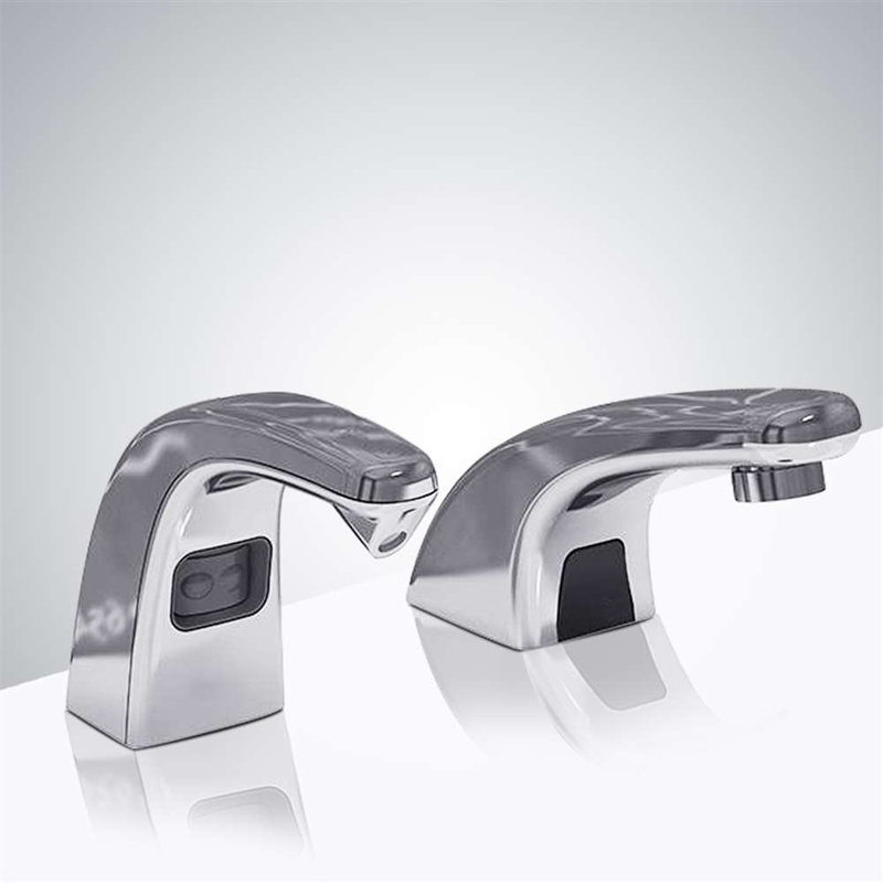 Fontana Commercial Automatic Touchless Sensor Faucet With Matching Soap Dispenser In Chrome