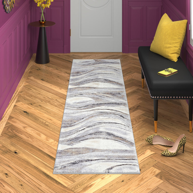 Makenna Abstract Gray/Beige/Brown Area Rug, Runner 2'2" x 15'