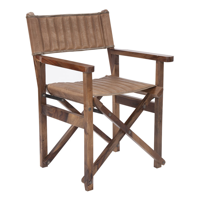 Gibrian Upholstered Armchair, Brown Genuine Leather, Brown
