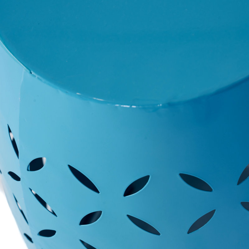 Outdoor Metal Patio Side Table,End Table, Blue
