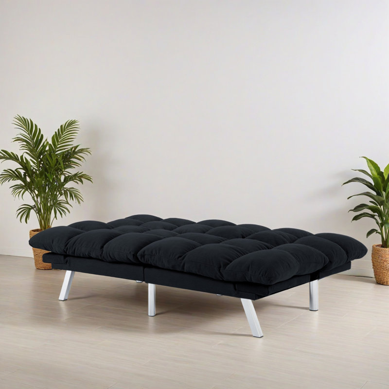 Canapé-lit inclinable convertible inclinable de 67,32 po de largeur, Noir