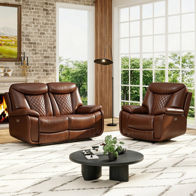 Saneela Faux Leather Power Reclining Living Room Set