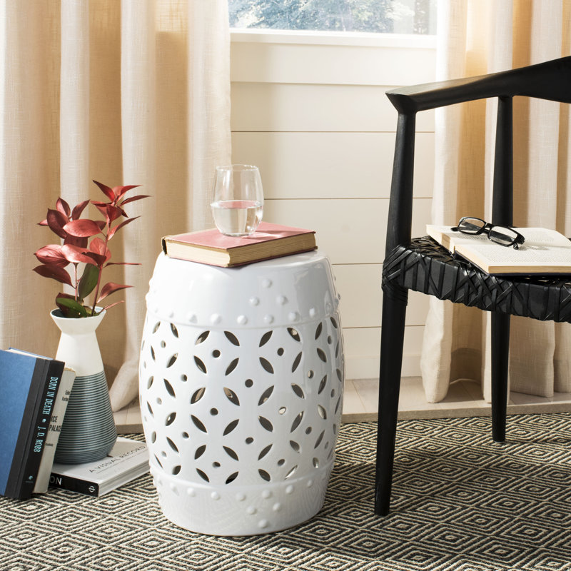 Tabouret de jardin Ameley, blanc