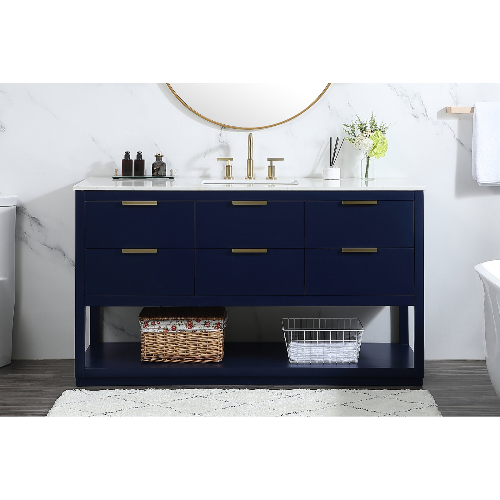 Felicity 60'' Single Bathroom Vanity, Blue