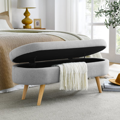 Finnerty Oval Fabric Upholstered Storage Ottoman
