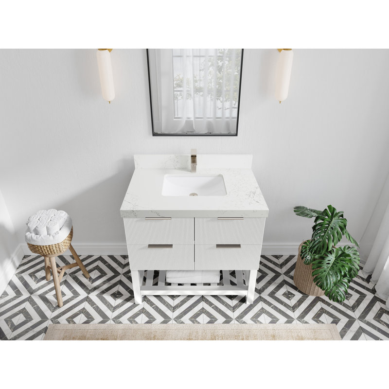 Meuble-lavabo simple 36 po avec plateau Catalina