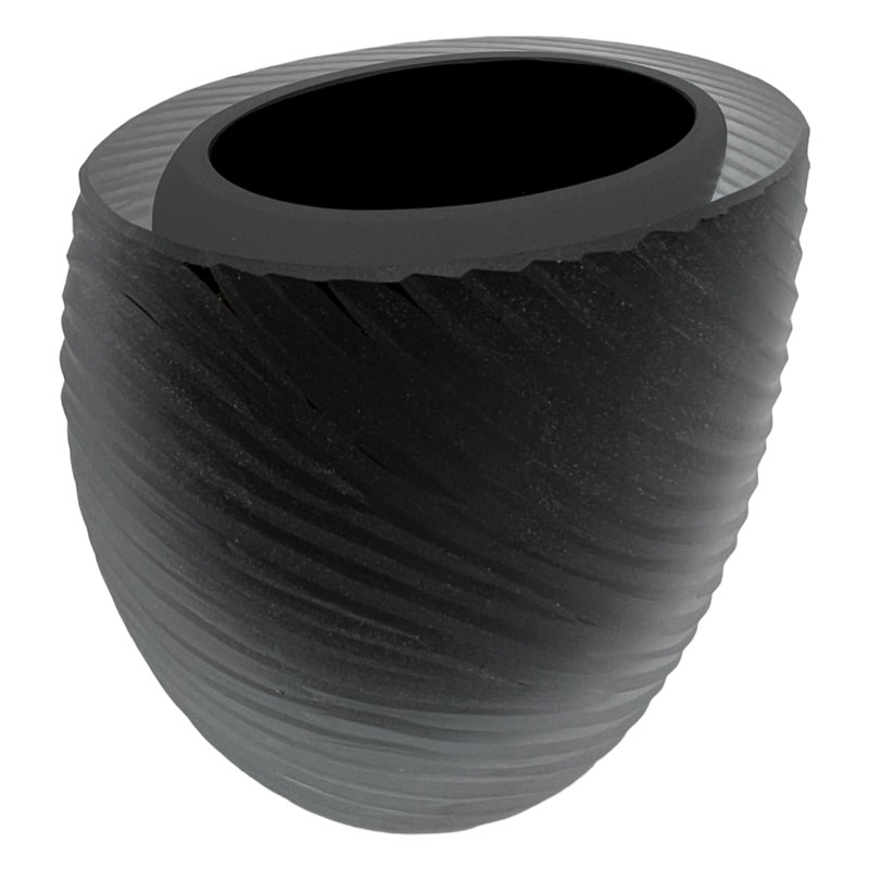 Affer Handmade Glass Table Vase, Black