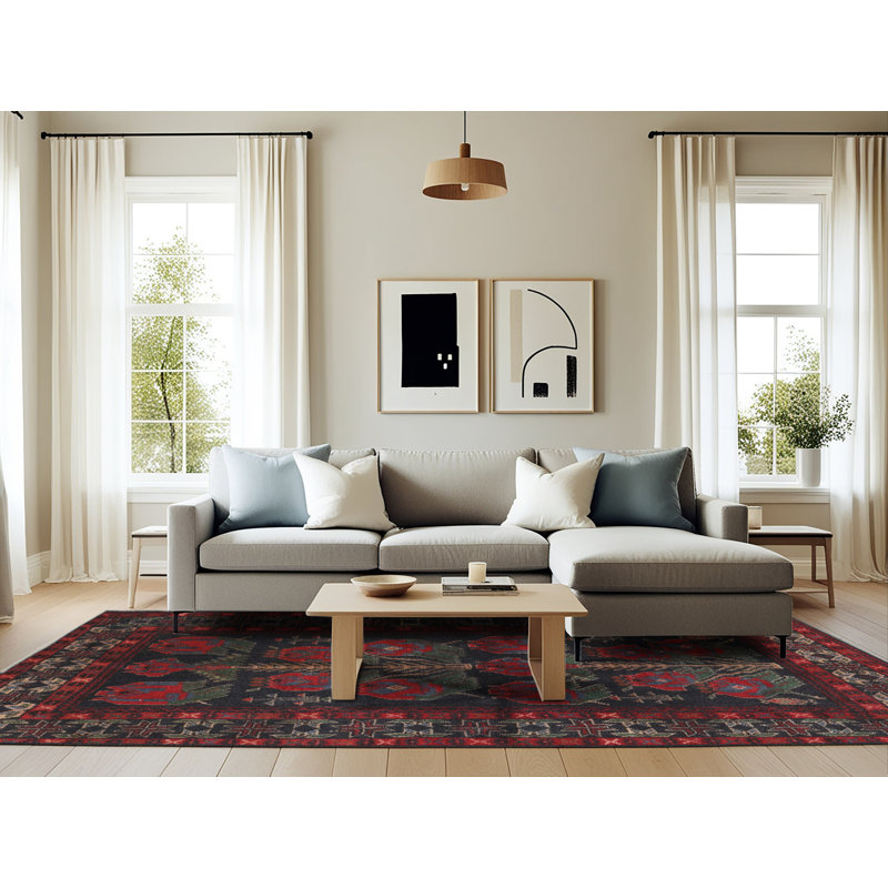 Tapis rouge à motif sud-ouest, Rectangle 6 pi x 9 pi