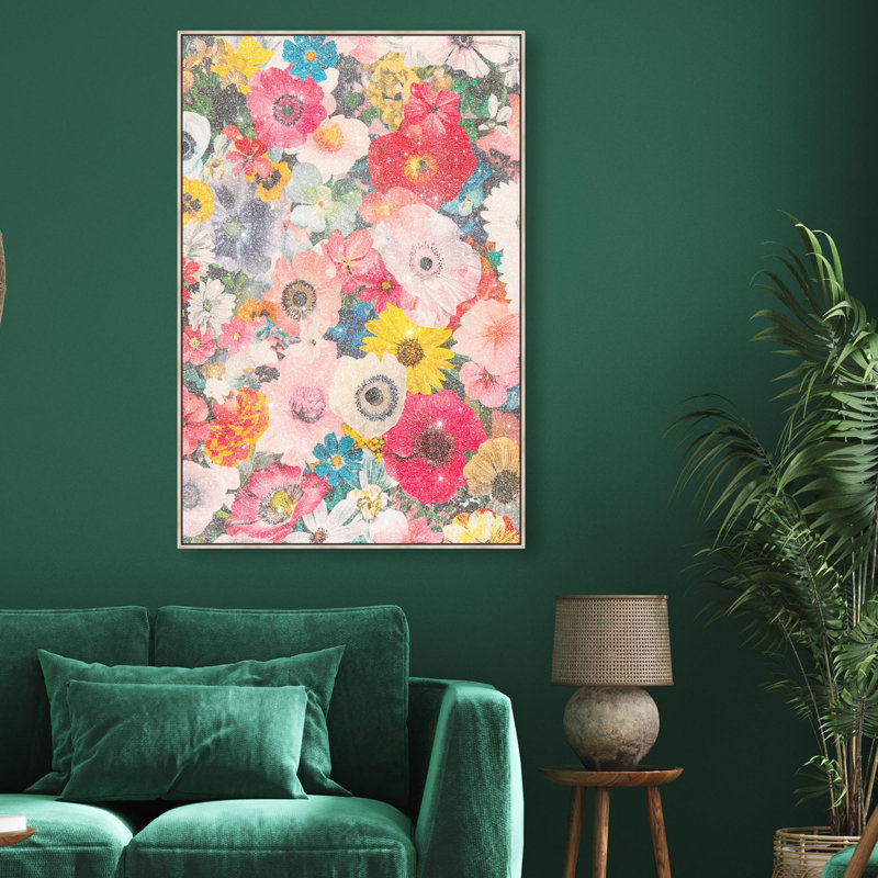 Oliver Gal Photobloom Floral and Botanical - Diamond Dust Framed Canvas Art, 45" H x 30" W, Cream