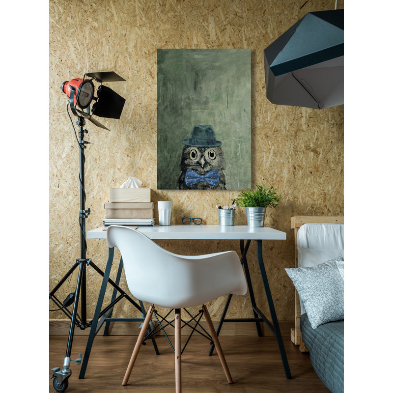 Mister Owly - reproduction sur toile, H 12 po x l 8 po x P 1,5 po
