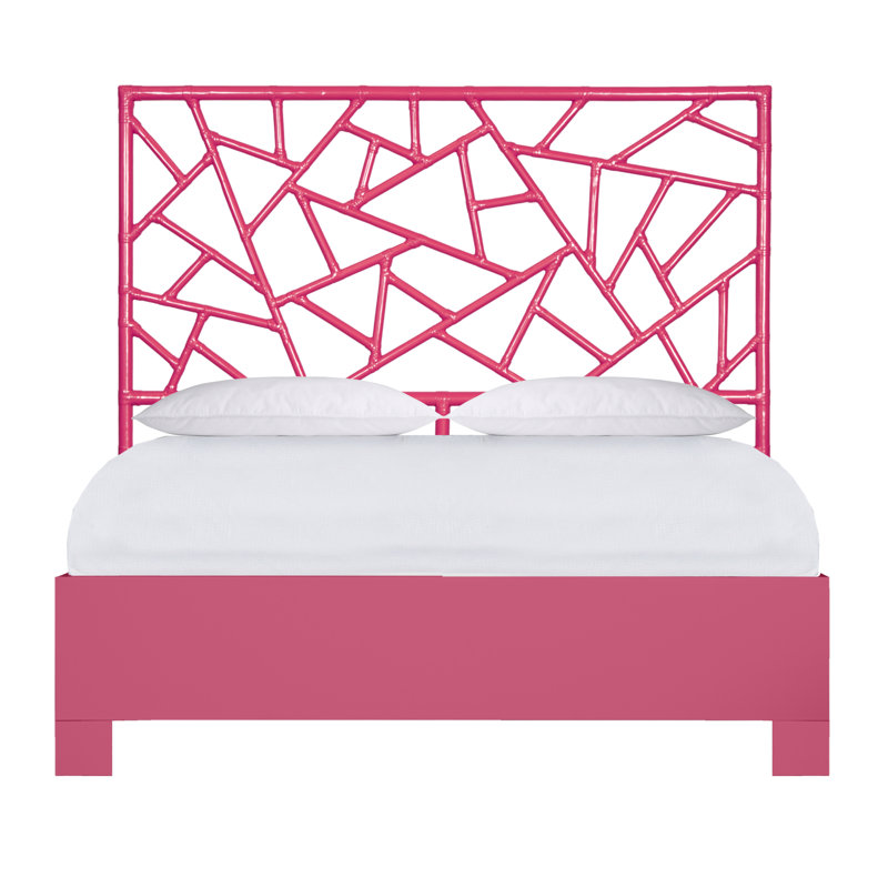 Tiffany Low Profile Bed, Queen, Hot Pink