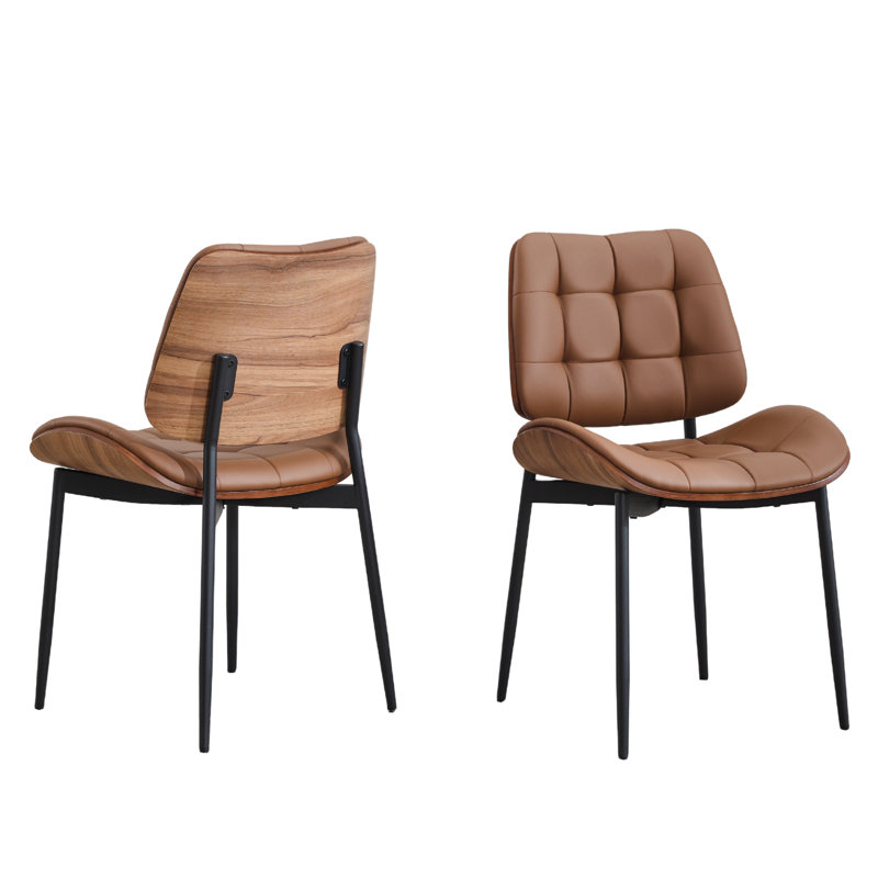 Chaise d'appoint rembourrée Modern, Brun, 4
