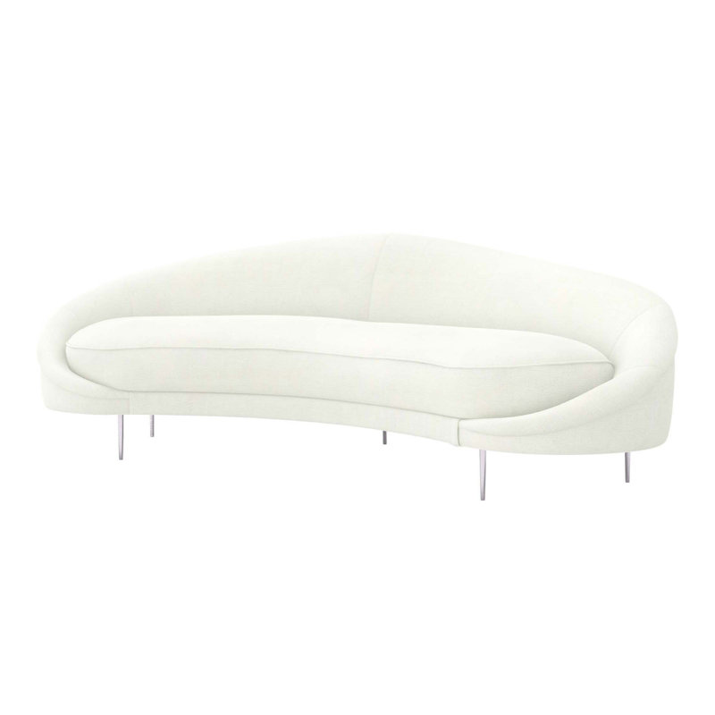Canapé Ava, Coquille de chenille, Nickel poli
