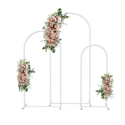3-Piece White Metal Arch Set  Wedding Party Photo Booth Backdrop Frames