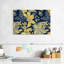 Motif floral bleu et jaune sur toile-1799863977
