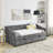 Upholstered Tufted Daybed Sofa Bed With Drawers, Button And Copper Nail On Waved Shape Arms-1123800070-1123800068