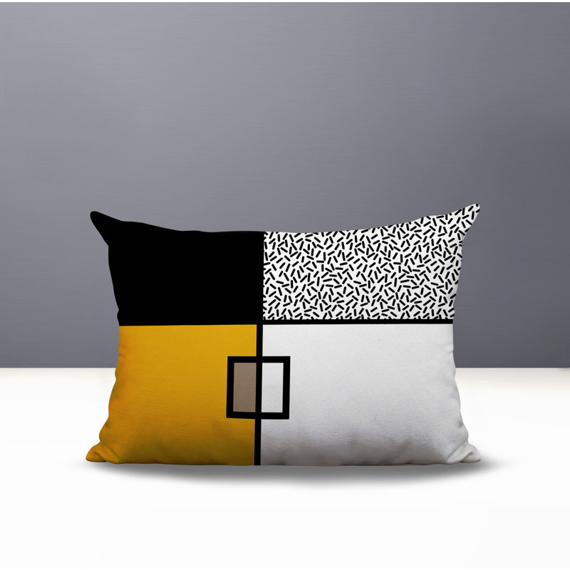 Coussin lombaire réversible intérieur / extérieur Looma, Rectangle H 14 po x l 20 po, Yellow