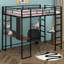 Lit mezzanine en métal avec 2 tablettes et un bureau-586291955-586291954