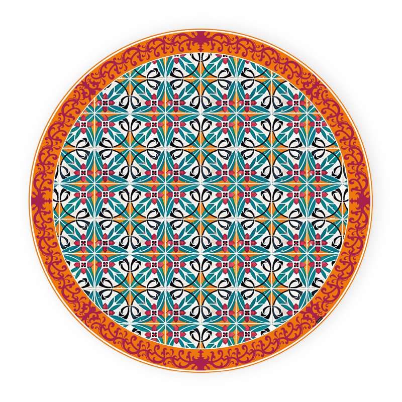 Bynoe Non-Slip Geometric Indoor Doormat, Round 136cm