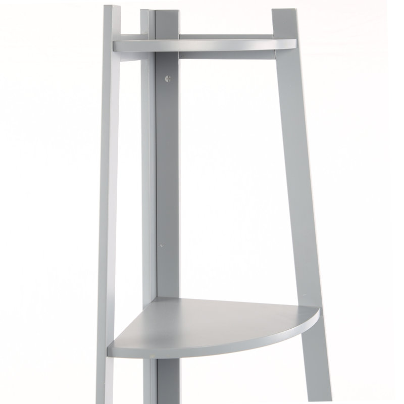 Cardenas 5 Tier Corner Bookcase, Grey
