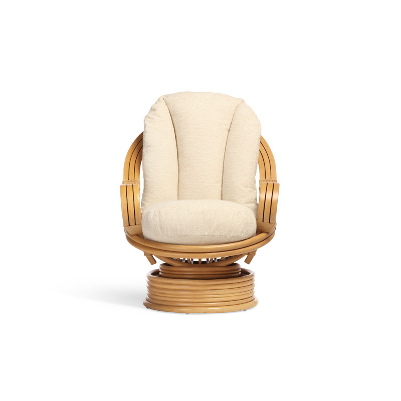 Wicker Rocking Chair, White/Brown