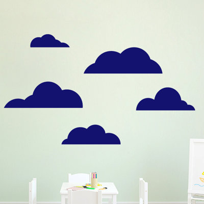 Ensemble de 5 décalcomanies murales cloud