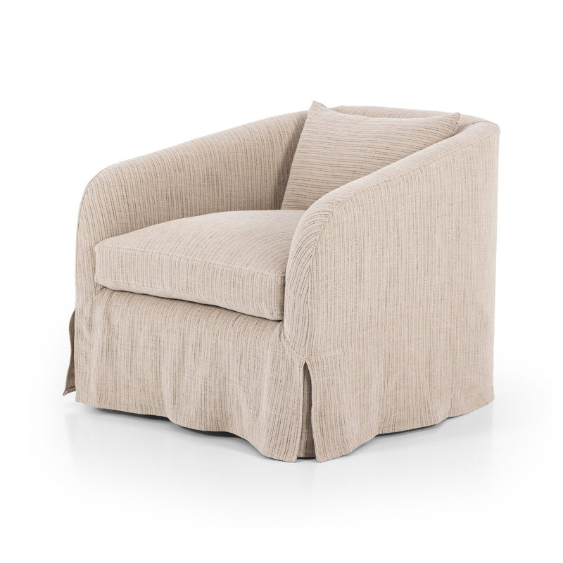 Topanga Slipcover Swivel Chair-Laine Flint