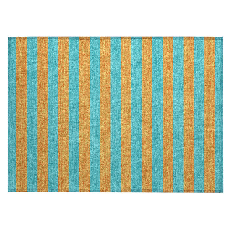 Abdulkarim Striped Machine Washable Area Rug, Rectangle 1'8" x 2'6"