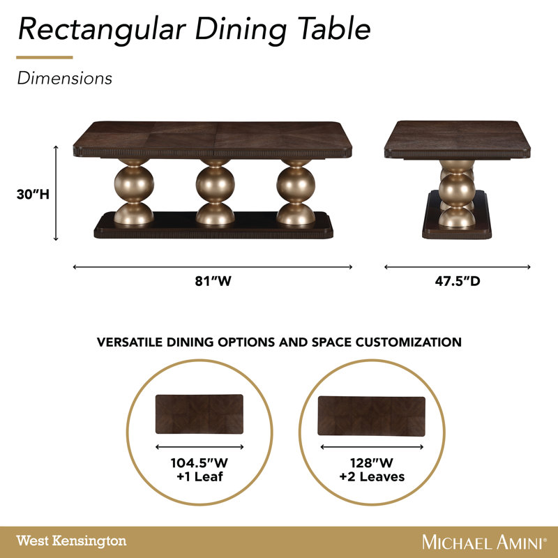 West Kensington Rectangular Dining Table, Espresso Wood