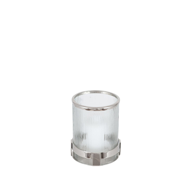 Tabletop Hurricane, 20.9cm H x 17.1cm W x 17.1cm D, Silver
