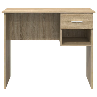 Desk With Storage 90X49.5X75 Cm Engineered Wood