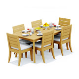 8 Seats 9 Pcs Grade-A Teak Wood Dining Set: 118" Double Extension Rectangle Table And 8 Atnas  Arm Chairs #11AT2408