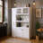 Farmhouse Kitchen China Cabinet with Expandable Pull-Out Organizer, Glass Doors & Multi-Tier Storage-116861020
