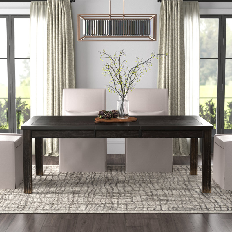 Adler 84 " Extendable Rectangular with Solid Wood Base Dining Table