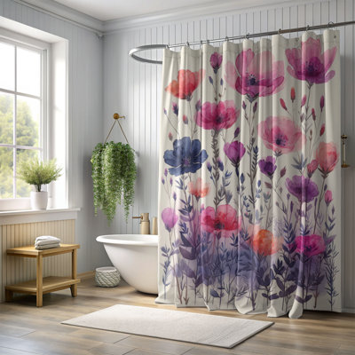Rideau de douche standard 1 pièce Vintage Flora