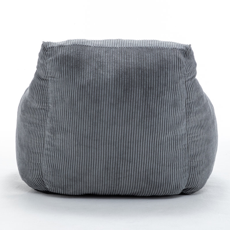 Comfy Corduroy Large Bean Bag Chairs with Armrests, dark gary