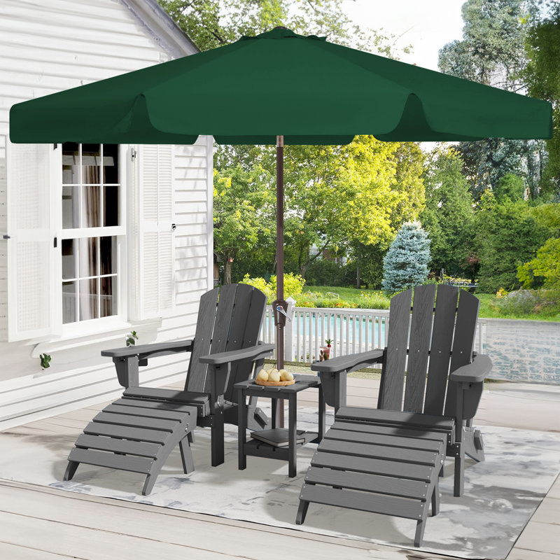 Parasol de marché pour patio extérieur, Vert foncé, H 100 po x l 120 po x P 120 po