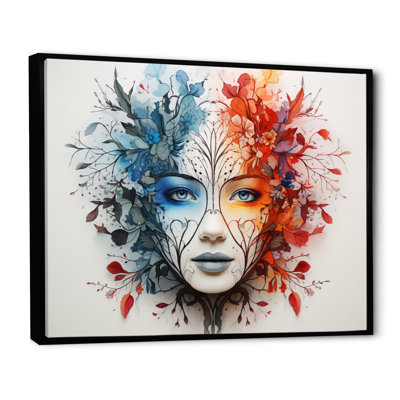Automne, portrait de femme floral III sur toile