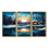 «Winter Cottage Blue Snow Sunset Forest - Winter Landscape», ensemble de reproduction d'art mural