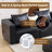 118.5” Leather Upholstered Oversized Seating Sofa With Reversible Cushions-97769885