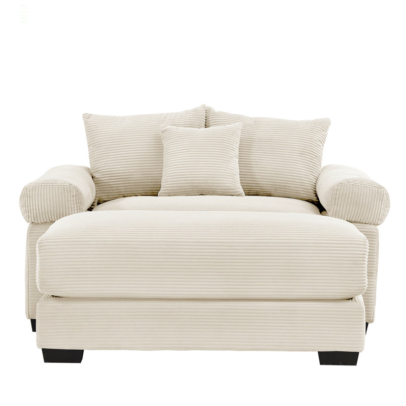 Canapé modulaire surdimensionné 54,3 po Cloud, Velours côtelé crème