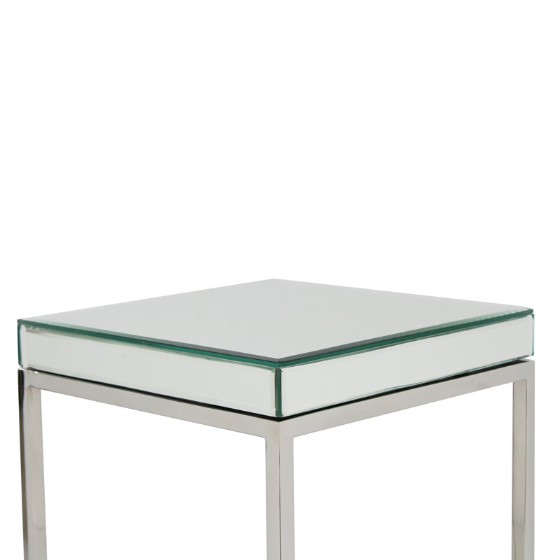 Siems Glass Top Frame End Table