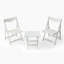 Ensemble de petites tables et chaises pliantes avec 2 chaises et table rectangulaire blanc