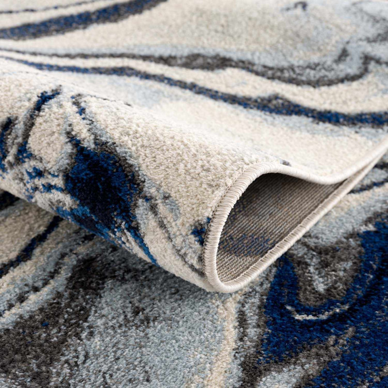 Tapis bleu / gris Pacheco, Rectangle 7 pi 10 po x 10 pi 3 po