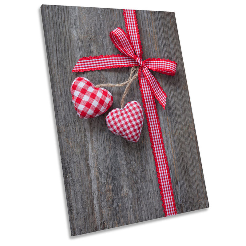 X0395 Hearts Shabby Elegance Love - Wrapped Canvas Print, 36cm H x 24cm W x 4cm D