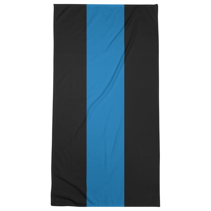 Cotton Blend Lightweight Bath Towel, Black/Blue/Black