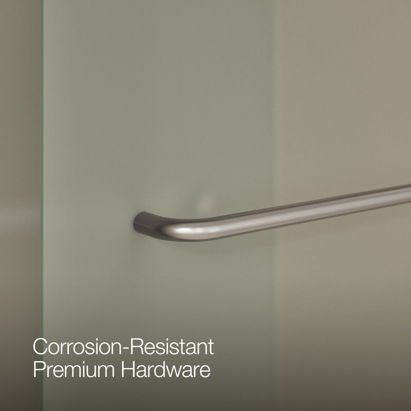 Levity 47.63" x 74" Bypass Shower Door with CleanCoat® Technology, Matte Nickel, Frosted